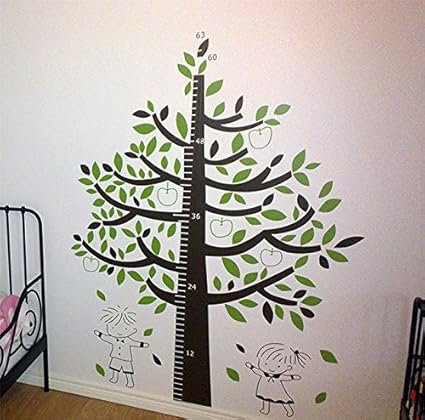 Amazon 高さ測定用木 美しい木の壁デカール 子供部屋 ティーン 女の子 男の子 壁紙 壁画ステッカー 壁ステッカー 保育園の装飾 保育園デカール ウォールステッカー オンライン通販
