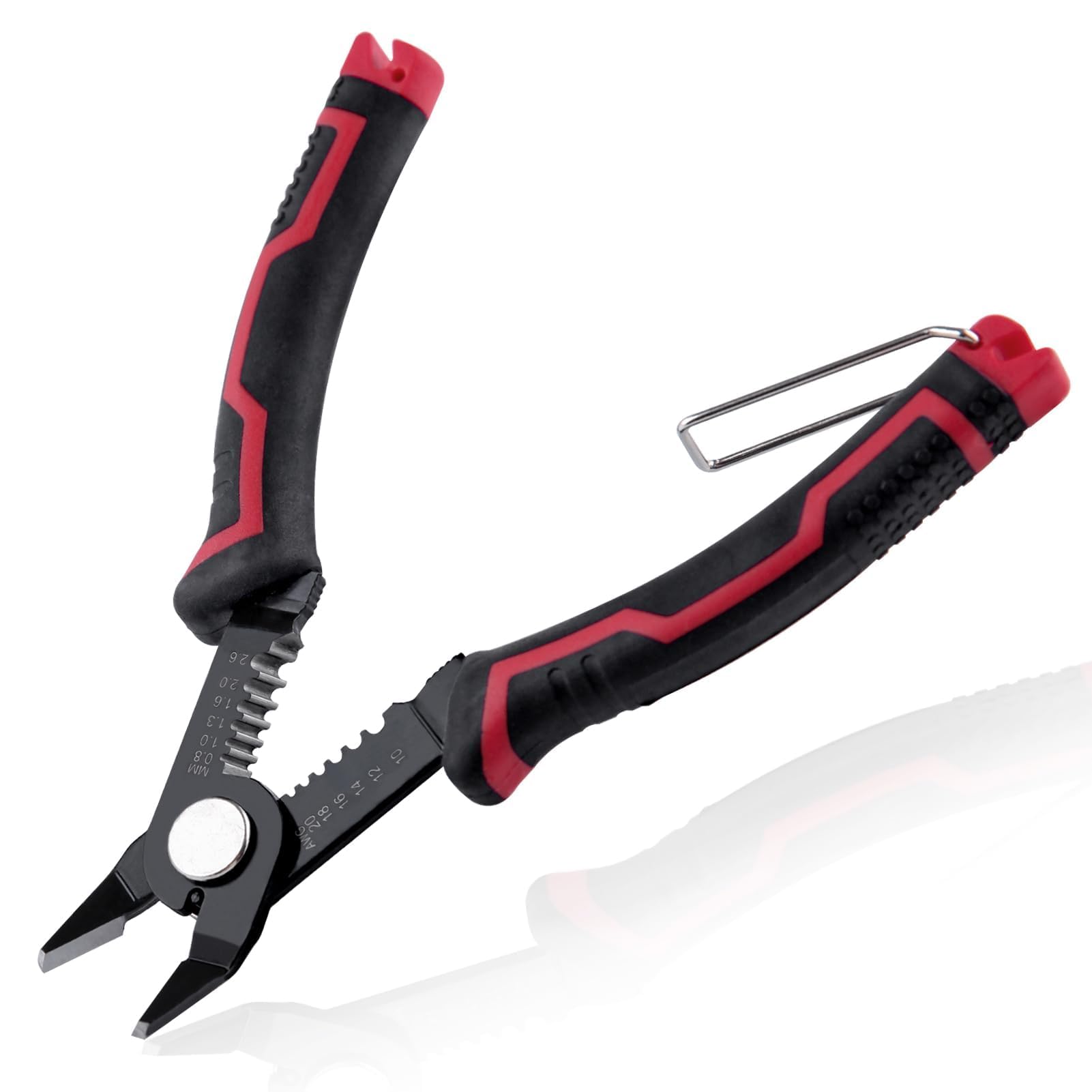 LEONTOOL 6-Inch Wire Cutters Flush Pliers with Supplementary Stripping, 10-20 AWG Wire Stripper Tool Diagonal Cutters Side Cutting Pliers with Safety Lock for Electronics, Jewelry, 3D Printing, Crafts