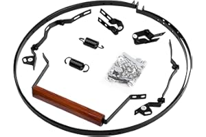 Vankey Band and Hinge Assembly for Large Big Size Green Egg, Replacement Steel Hinges Band with Handle, Band and Hinge Assembly for Large Egg Green (Split Style Bands)