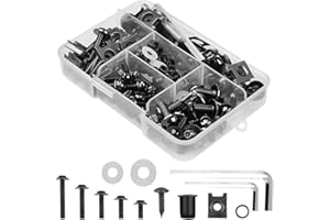 Motorcycle Fairing Bolt Kit, 177pcs M5 M6 Motorcycle Windscreen Screws, Aluminum Fasteners Fairing Bolts Nut Clips Kit, Mount