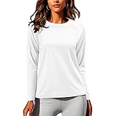 NASBING Women's Thermal Shirts Long Sleeve Base Layer Cold Weather Fleece Lined Warm Undershirt Regular Fit Crewneck Tops