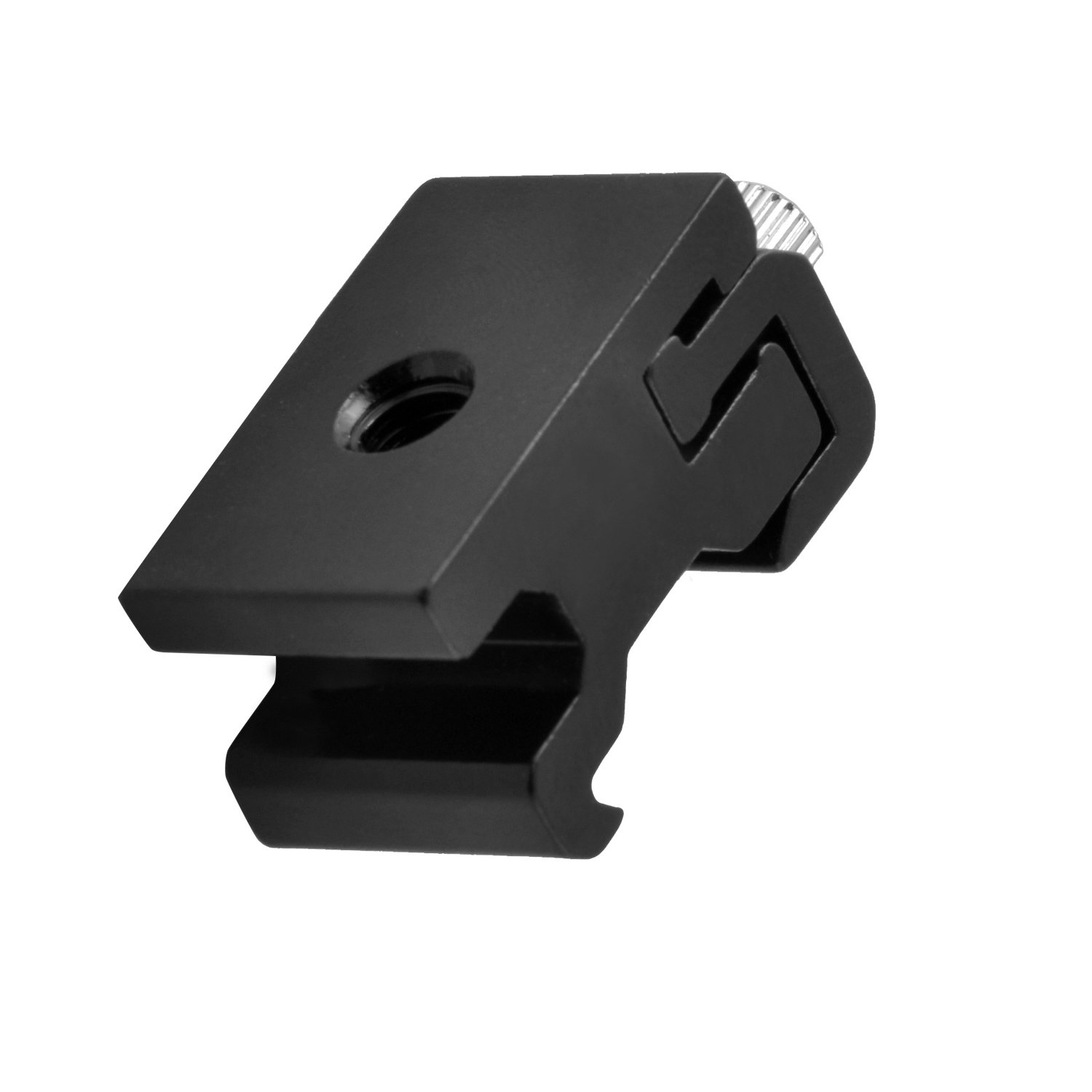 pangshi Black Metal Cold Shoe Flash Stand Adapter with 1/4-inch -20 Tripod Screw (4 Packs)