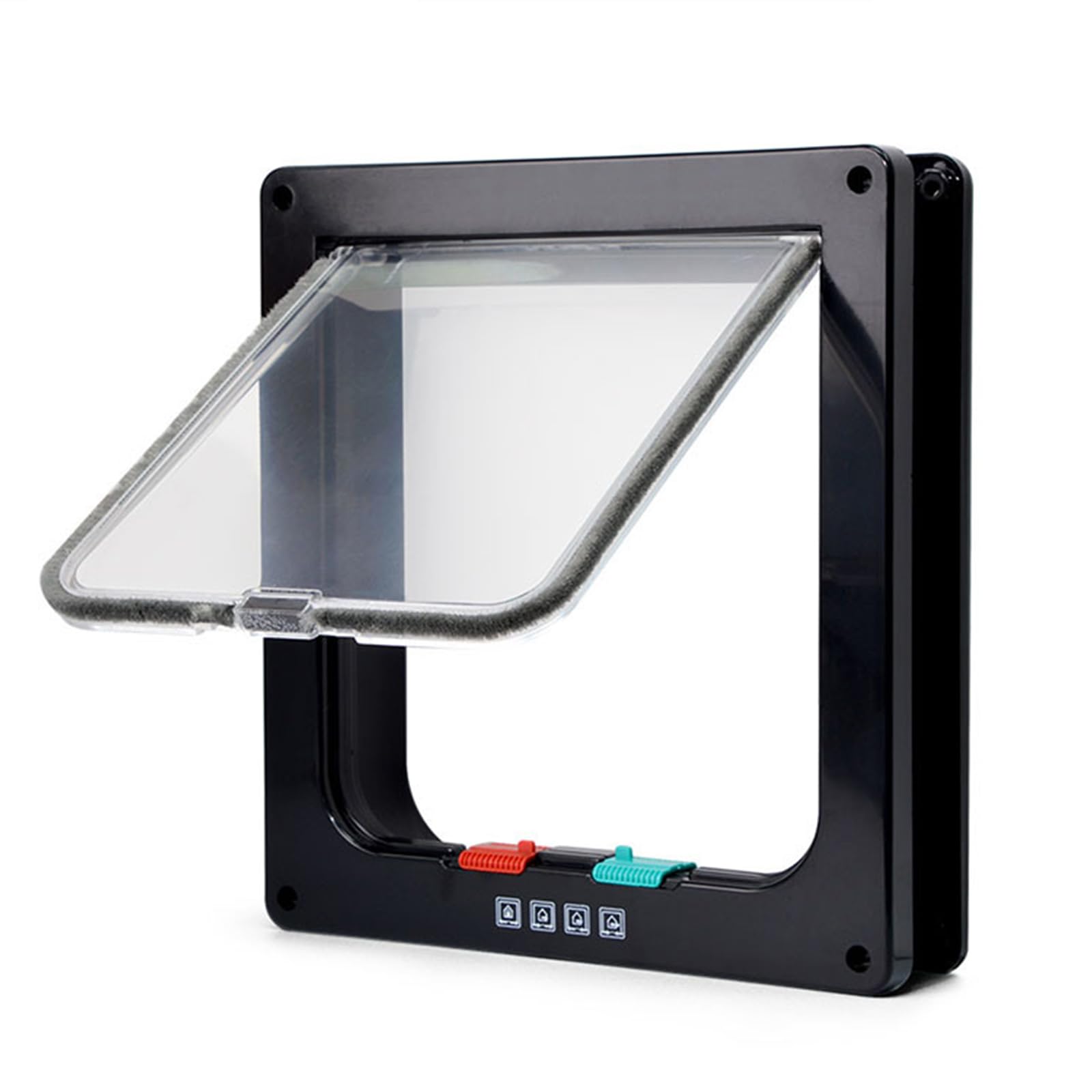 Large Cat Flap, 4 Way Locking Cat Flap Door, Cat Flaps for Wooden Doors Weatherproof Pet Dog Door for Interior Exterior Door, Pet Flap for Small Dogs, L