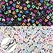 JPSOR 1000 Pcs 2 Color Acrylic Alphabet Letter Beads with 1 Pair of Tweezers, 1 Black Cord and 1 White Cord for Jewelry Making DIY Necklace Bracelet