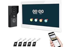 2 Wired Video Intercom System Doorbell with 1080P Camera and 10 Inch Touch Monitor,WiFi Video Door Phone Kit with 32G Card,Au