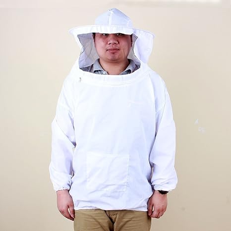 Yosoo Deluxe Baumwolle Polyester Professional Imkerbekleidung Imker Bienenzüchter Hut mit Veil Schutzausrüstung mit Reißversc