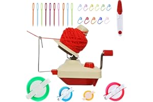 KNEWMART Ball Winder, Convenient Yarn Winder, Ball Winder Suit for Yarn Swift with Easy Installation, 1 Scissor + 20 Gauge Knitting Needles + 4 Sizes of Pom Pom Makers (26)