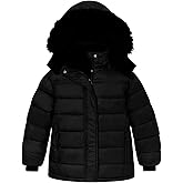 Funnycokid Boys Winter Coat Kids Puffer Jacket Waterproof Fleece Lined Size 5-12