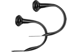 �鶹�� Basics Decorative Curtain Drapery Holdbacks, Set of 2, Black