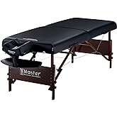 Master Massage 30" Del Ray Pro Portable Massage Table (30" Width x 84" Length), Adjustable Height, 750 lbs Working Capacity, Massage Bed, Tattoo Table for Lash - Black