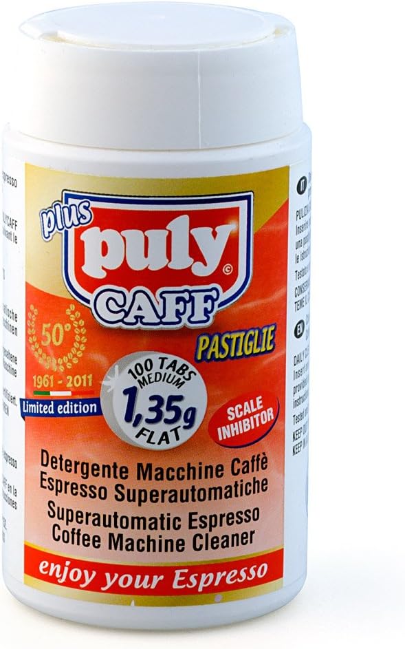 Puly Caff Coffee Machine Cleaning Tablets Medium 1.35g x 100 Flat Plus