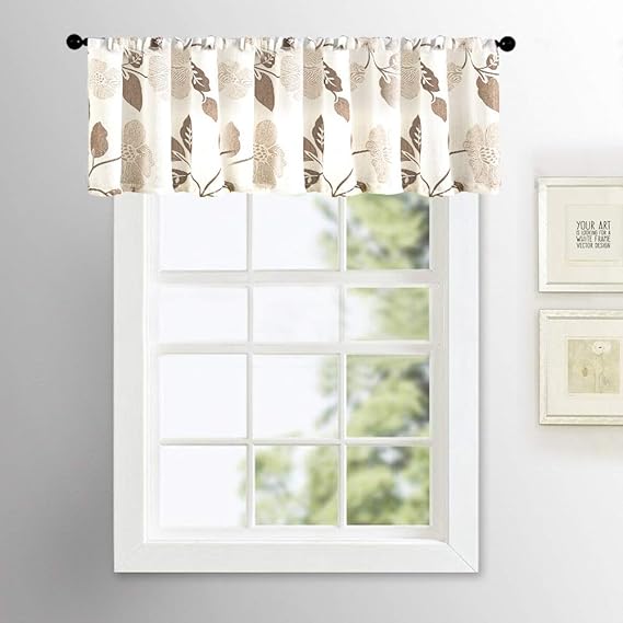 MRTREES Sheer Valance Curtains Linen Blend Textured 16