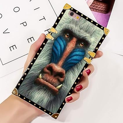 Amazon Com Luxury Square Case Compatible With Iphone 6 6s Monkey