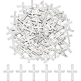 UNICRAFTALE 100Pcs Stainless Steel Cross Charms Easter Charms Cross Pendants Metal Pendants Punk Charm for Jewelry Making Crafting Accessory for DIY Necklace Bracelet Earrings