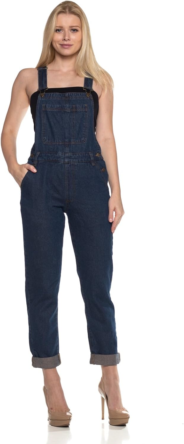 skinny distressed overalls