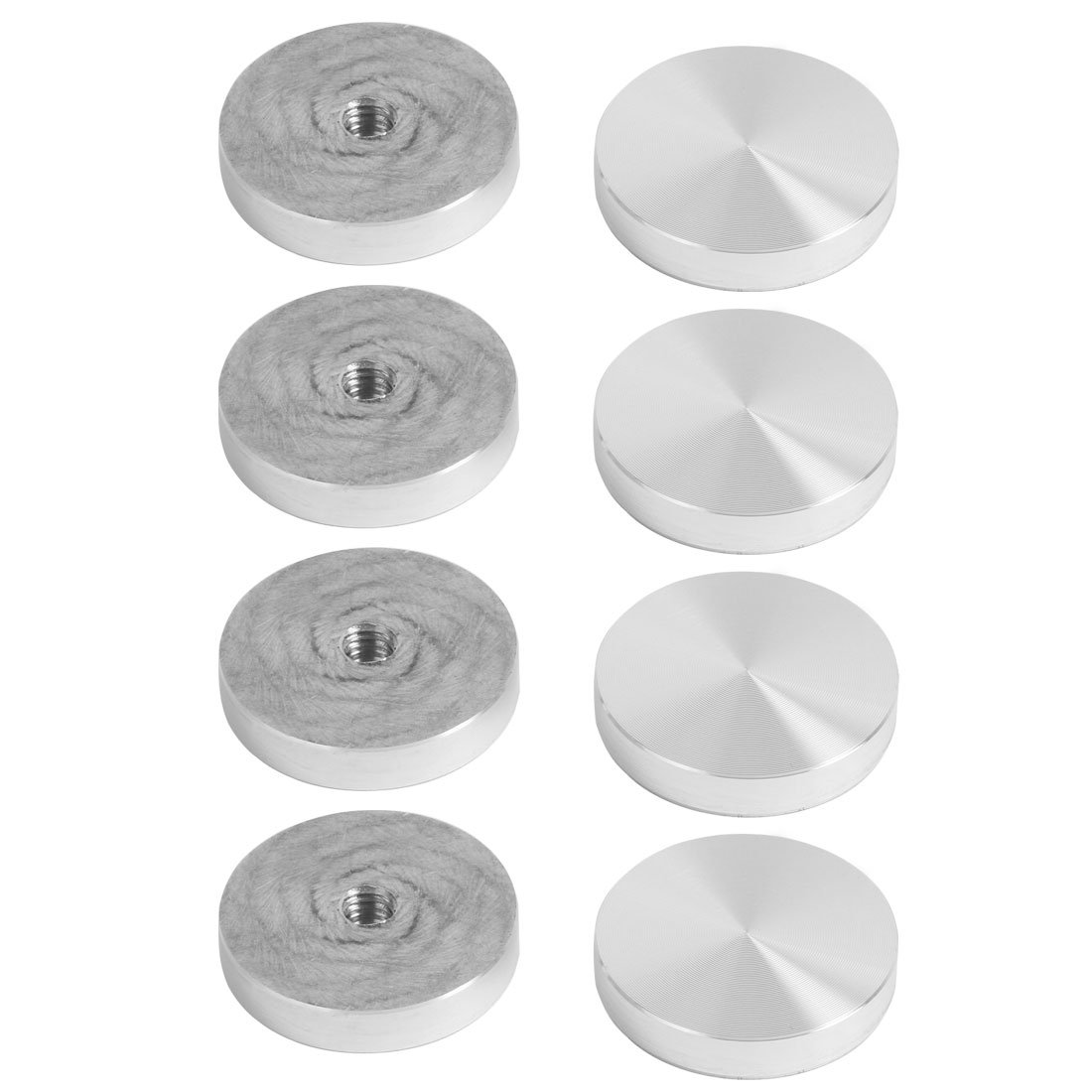 Sourcingmap Household Office Round Tea Table Aluminum Disc Adapter 40mm Dia 8pcs Silver Tone