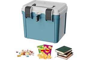 Lockable Medicine Box, 8.5x7x7.5in 4L Double Layer Combination Lock Box, Heavy Duty Leakproof Portable Medicine Lock Organize