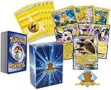 30 Assorted Pokemon Card Pack Lot All Electric Type Pokemon With Random Bonus Ultra Rare Includes 3 Custom Golden Groundhog Token Counters
