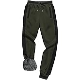 HVERDE Men's Winter Thermal Fleece Sweatpants Thick Warm Jogger Running Pants