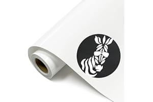 SCZENQI White Heat Transfer Vinyl HTV Rolls - 12" x 8 ft White Heat Transfer HTV for DIY Tshirt, lron on Vinyl for cricut and All Cutting Machine Iron on Vinyl Easy to Cut & Weed Heat Vinyl