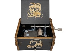 BOLUNLUN Howl's Moving Castle Wooden Music Box, Anime Theme Music Box, Anime Fan Wooden Hand Crank Music Box, Perfect for Kids, Birthday, Christmas, Halloween. (Howl's Moving Castle song)