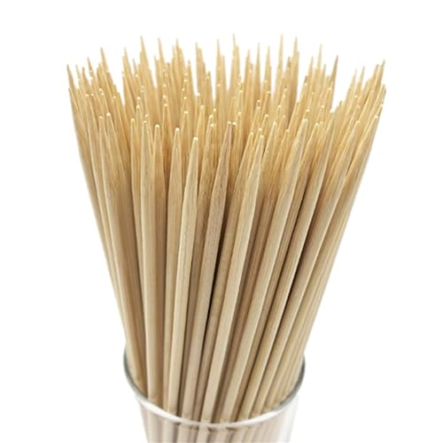 HOPELF 6" Natural Bamboo Skewers for BBQ,Appetiser,Fruit,Cocktail,Kabob,Chocolate Fountain,Grilling,Barbecue,Kitchen,Crafting and Party. Φ=4mm, More Size Choices 8"/10"/12"/14"/16"/30"(100 PCS)