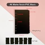 DY.2ten Black Dividers for 6 Ring Binder 6-Tab A6 6 Hole Plastic Dividers view 3