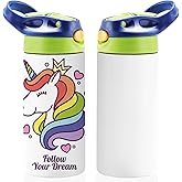 OFFNOVA 12oz Sublimation Tumbler, Sublimation Water Bottle Blank with Handle, Sublimation tumblers Cups for Milk, Soda, Juice, Drinks (2 Blue)