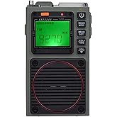 HanRongDa Radio, APP Control Bluetooth Speaker Support MicroSD Card, AM/FM/VHF/Shortwave/WB Receiver with NOAA Alerts and Wire Antenna, Rechargeable Digital Radios with Six Kinds of Backlit HRD787