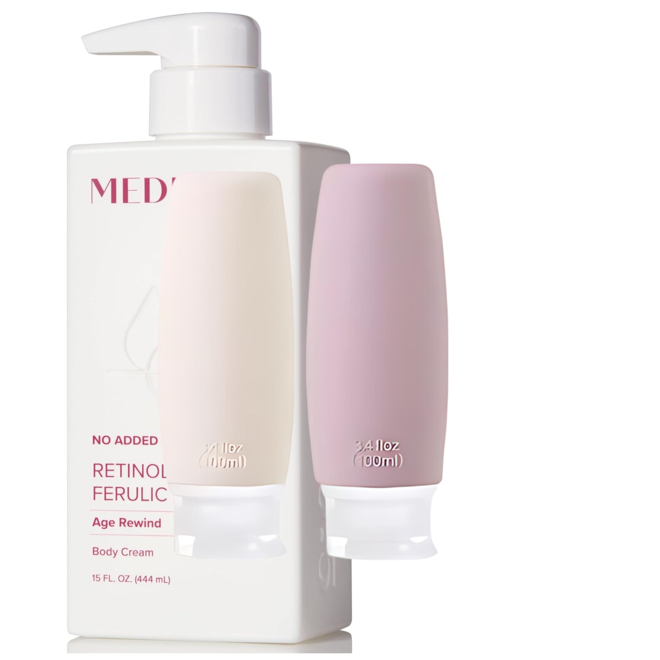 MED Fragrance-Free Retinol Body Cream for Crepey Skin | Firming Anti-Ageing Face & Body Moisturiser + 2 Silicone Travel Bottles | Skincare Gift Set with Prosperina Exfoliation Card