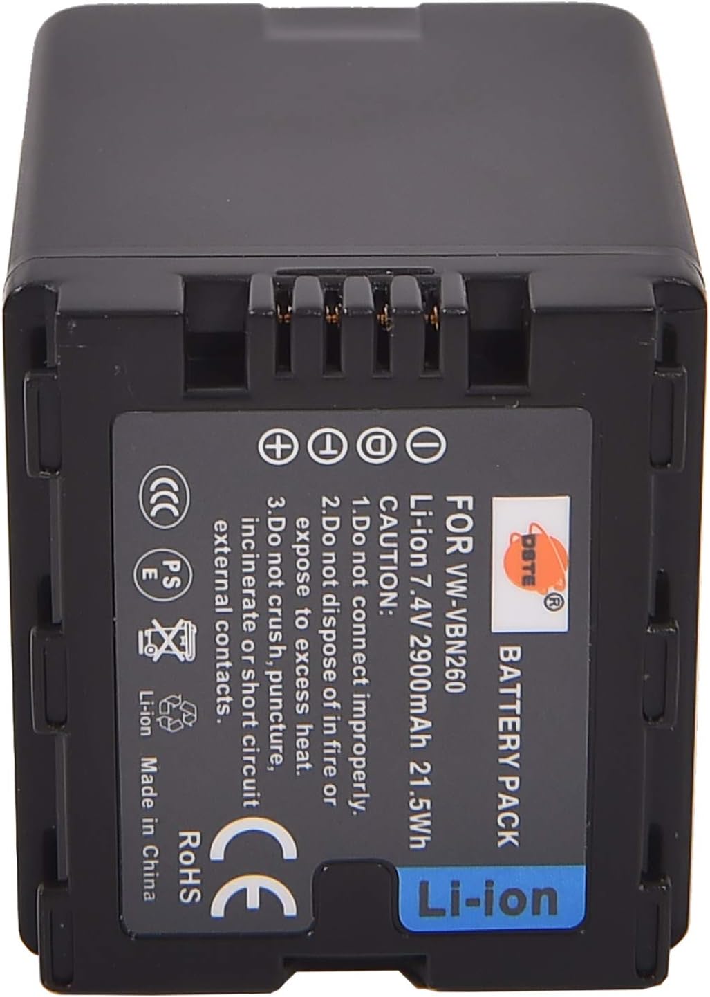 DSTE VBN260 Rechargeable Li-ion Battery + DC126U Travel and Car Charger Compatible for Panasonic Lumix HC-X910 HC-X920 HDC-HS900 HDC-SD800 HDC-SD900 HDC-TM900 Camera as VW-VBN260E-K VW-VBN260E - Image 5