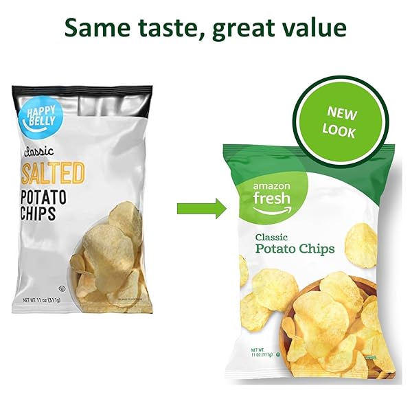 AMAZON FRESH, CLASSIC POTATO CHIPS, 11 OZ (PREVIOUSLY HAPPY BELLY, PACKAGING MAY VARY)