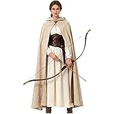 Joukavor Renaissance Cloak with Hood Medieval Cape for Women Men Halloween