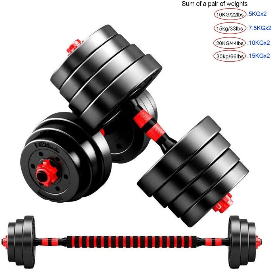 Xiaokeai Mancuerna Mancuernas Dumbbells Set Large Dumbbells Barbell Rubber Encased Metal Handles Strength Weight Iron 10Kg 15Kg 20KG 30KG Body Building，Gym Mancuerna Mancuernas