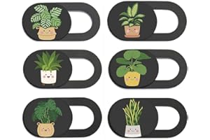Webcam Covers, 6pcs ABS Slides Webcam Blockers with Potted Pattern, Ultra-Thin Laptop Protector, Slider Camera Sticker for Sm