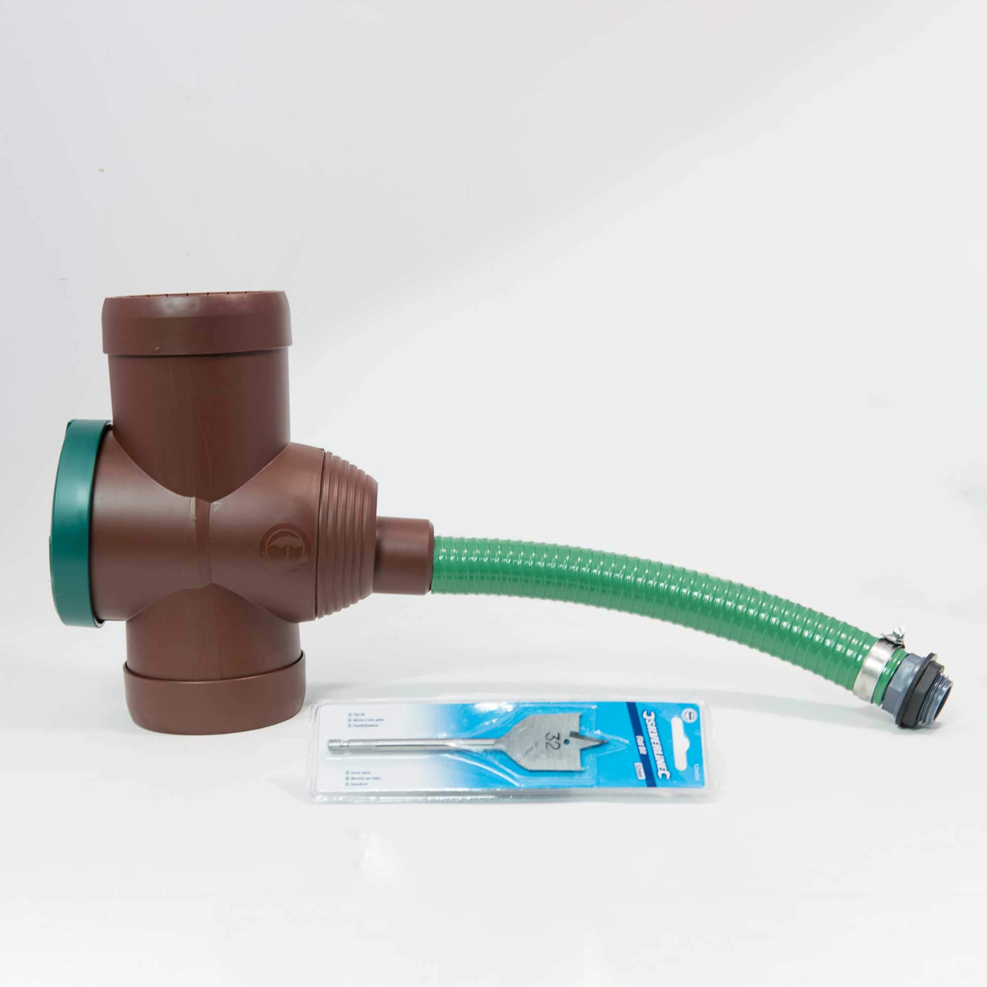 3P-Technik Filter Collector Universal, Brown - Rainwater Diverter and Filter with 30cm Hose for Water Butts
