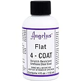 Angelus Flat 4-Coat Scratch-Resistant Leather Sealer – Durable, Flexible, Clear Coat Protection for Leather Shoes, Bags, Jackets & More - Flat Finish - 4 fl oz