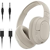 Belkin SoundForm Isolate Bluetooth Over-Ear Headphones - Hybrid Active Noise Cancelling Headphones - Wireless w/ 60H Playtime, Fast Charging & CloudCushion Ear Cups for Travel, Home, or Office - Sand