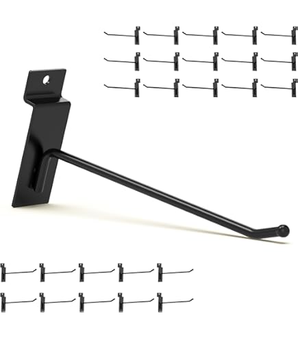 Only Hangers Bag of 12 (Six 4-Inch and Six 6-Inch) Metal Slatwall