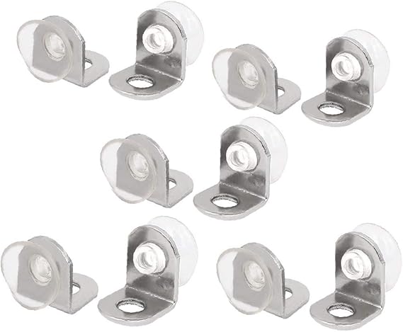 X-DREE Wardrobe Cupboard Cabinet Stainless Steel Glass Shelf Supports