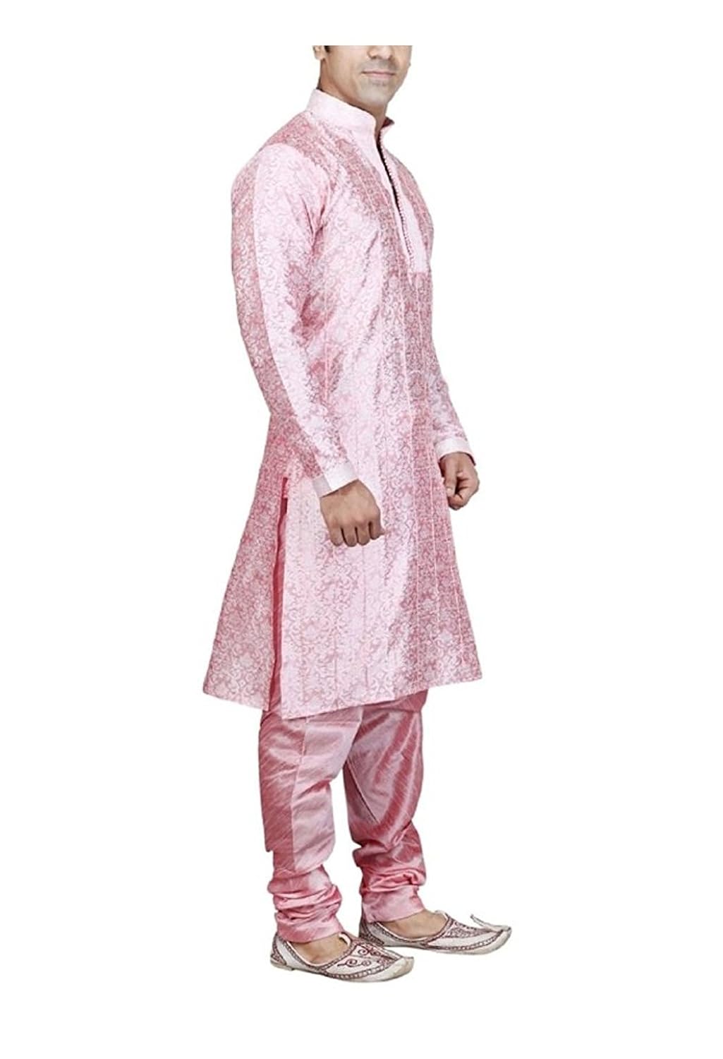 royal men's pink jacquard pintex sherwani