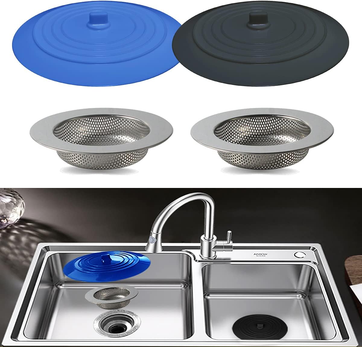 Amazoncom Seatery 4pcs Kitchen Sink Strainer Stopper Kit