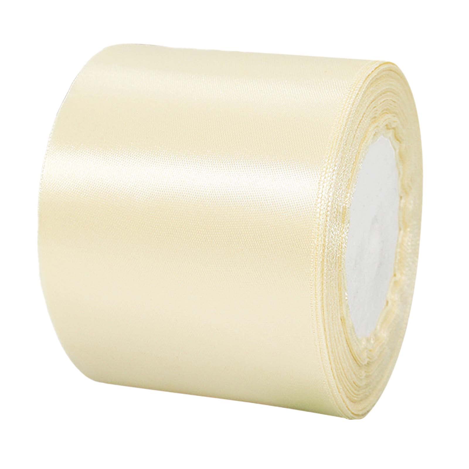 3 Inch 22m Wide Ivory White Ribbon for Crafting, 75mm Ribbon Ivory White Fabric Large Solid Satin Ribbon, Christmas Polyester Double Sided Ribbons for Gift Wapping,Hair Bows,Sewing,DIY Craft,Presents — image 1