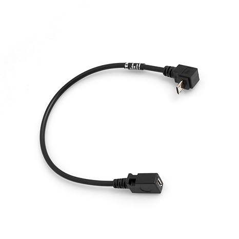 System-S Micro USB 90° Grad Aufwärts Winkel auf Micro USB Kabel Verlängerung 27 cm