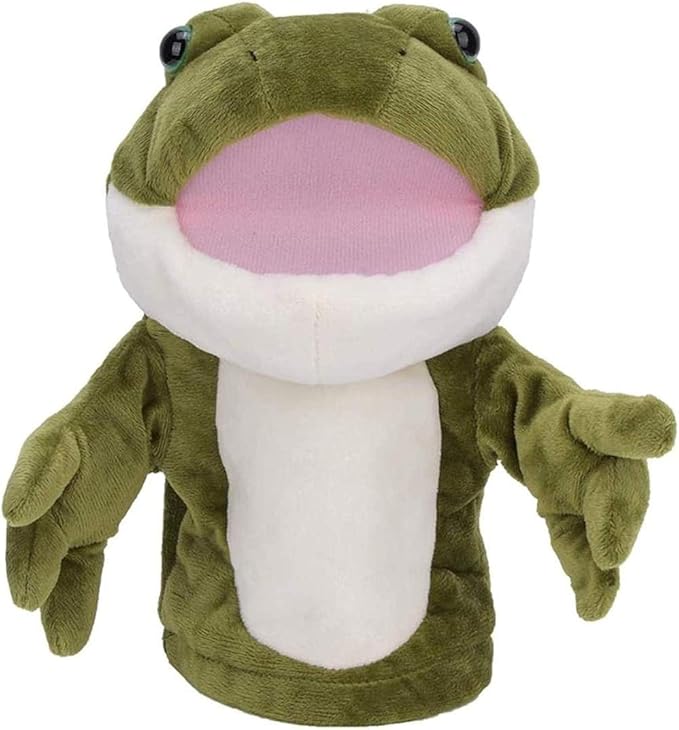Amazon Co Jp ハンドパペットフロッグ 高シミュレーションのぬいぐるみ漫画動物シミュレーション手作りフロッグパペットグローブ物語 カエル30cm ホーム キッチン