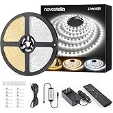 Novostella 40ft Tunable White LED Strip Light 1344 LEDs Dimmable 3000K-6500K 24V Remote Flexible LED Tape for Christmas Living Room Cabinet Counter Bedroom Home Kitchen Bar Ceiling Daylight Warm White