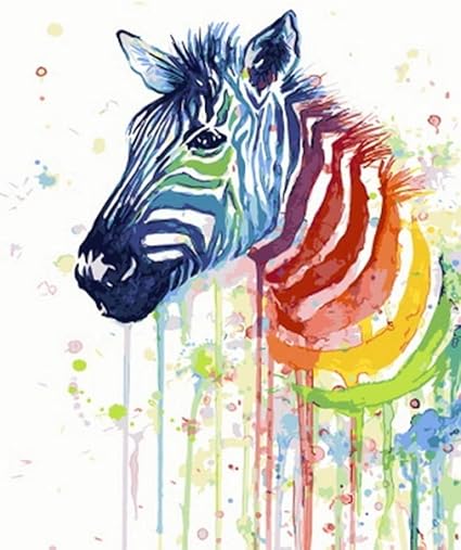 xxww Zebra Abstraktes Bild DIY Malerei by Zahlen Moderne Wandkunst