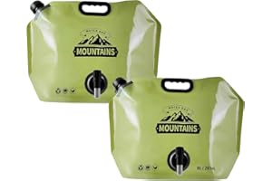 JACKCAO 2pcs 8L Water Storage Bag, Portable Folding Water Jug with Faucet, Leakproof Emergency Water Bag for Camping, Hiking, Riding, Outdoor