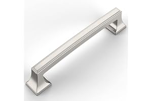Amerdeco 10 Pack Brushed Satin Nickel Cabinet Pulls 5 Inch(128mm) Hole Center Cabinet Hardware Kitchen Cabinet Handles for Bathroom Drawer Pulls Dresser Pulls ZH0010