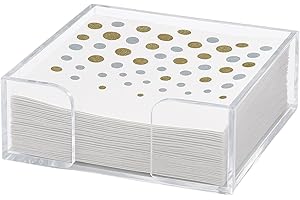 Clear Acrylic Luncheon Napkin Holder – 7"x7" Modern Napkin Dispenser for Kitchen, Dining Table, Outdoor Parties & Events – Du